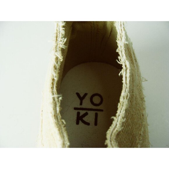 Frayed Beige Slip-On Sneakers With Rubber Sole By Yoki - Picture 6 of 7